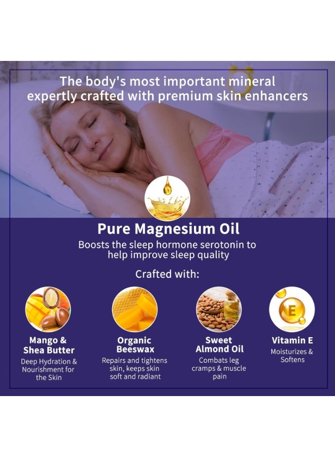 SYOSI Magnesium Cream for Sleep, Topical Lotion for Leg Cramps, Muscle, Bone & Heart Health, 4oz Nighttime Magnesium Cream for Kids & Adults - Image 4