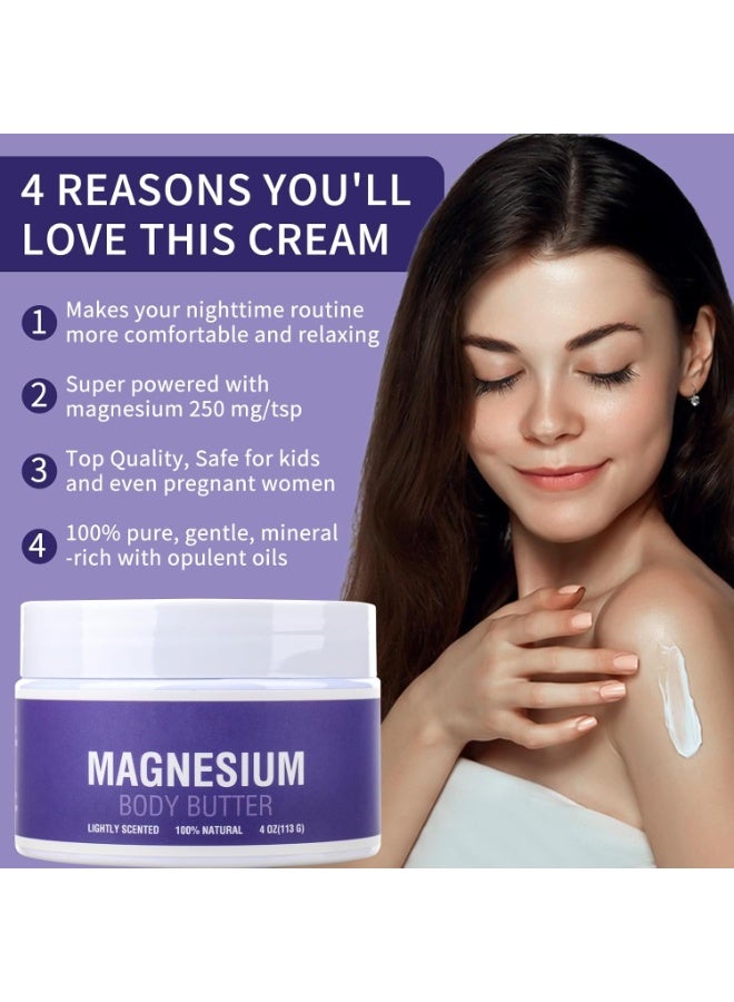 SYOSI Magnesium Cream for Sleep, Topical Lotion for Leg Cramps, Muscle, Bone & Heart Health, 4oz Nighttime Magnesium Cream for Kids & Adults - Image 3