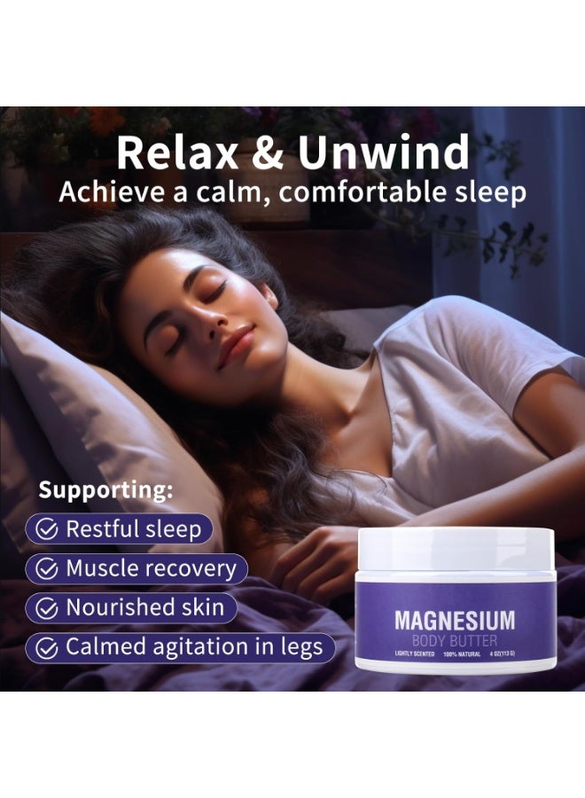 SYOSI Magnesium Cream for Sleep, Topical Lotion for Leg Cramps, Muscle, Bone & Heart Health, 4oz Nighttime Magnesium Cream for Kids & Adults - Image 2