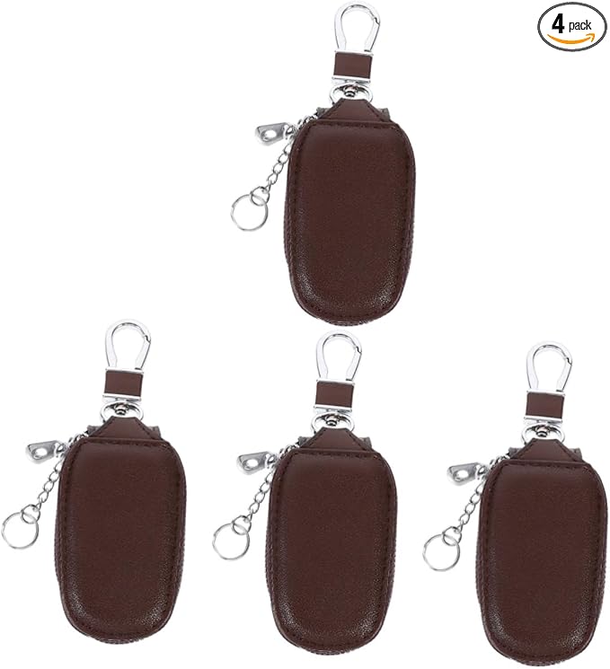 4 Pcs Zipper Car Key Organizer Pouch Stylish Design For Everyday Use - Image 1