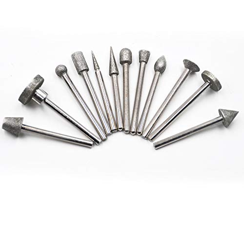 Oudtinx 50pcs Diamond Coated Grinding Head Grinding Burrs Set for Dremel Rotary Tool - Image 5