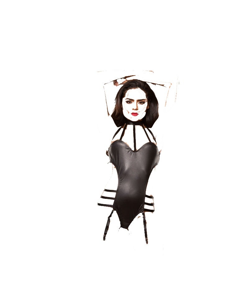Women Cat Suit One Piece Metallic Skinny Club wear Costume.  - Image 2