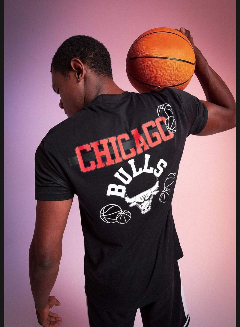 DeFacto Man NBA Chicago Bulls Licenced Crew Neck Knitted T-Shirt  - Image 1