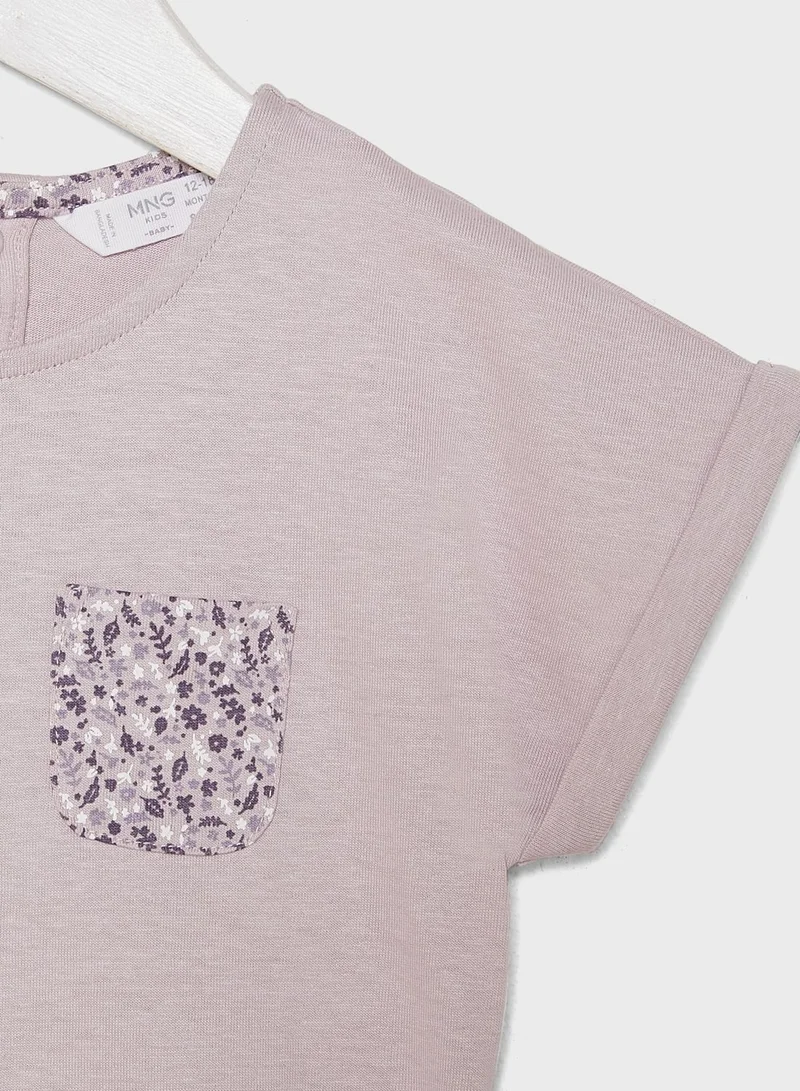 MANGO Infant  Printed Pocket T-Shirt
