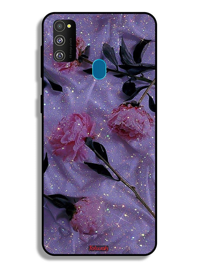 Tolwak Samsung Galaxy M30s Protective Case Cover Glitter Roses - Image 2