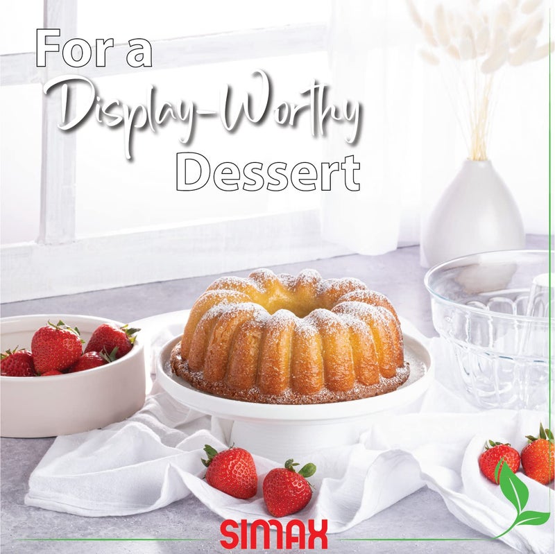 SIMAX Clear Glass Fluted Bundt Pan, Heat, Cold, and Shock Proof, Holds 1.4 Quarts (5.4 Cups), Made in Europe, Great for Small Ring Cakes, Puddings, Desserts, Monkey Bread, and More, Dishwasher Safe - Image 5