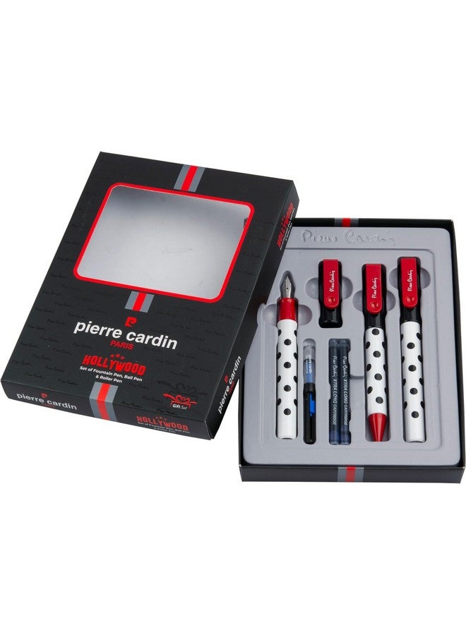 pierre cardin Hollywood Premium Gift Set | Pack Of Attractive Ball Pen, Roller Pen & Fountain Pen | Free Ink Cartridges & Converter | Ideal For Festive & Corporate Gifting - Image 1
