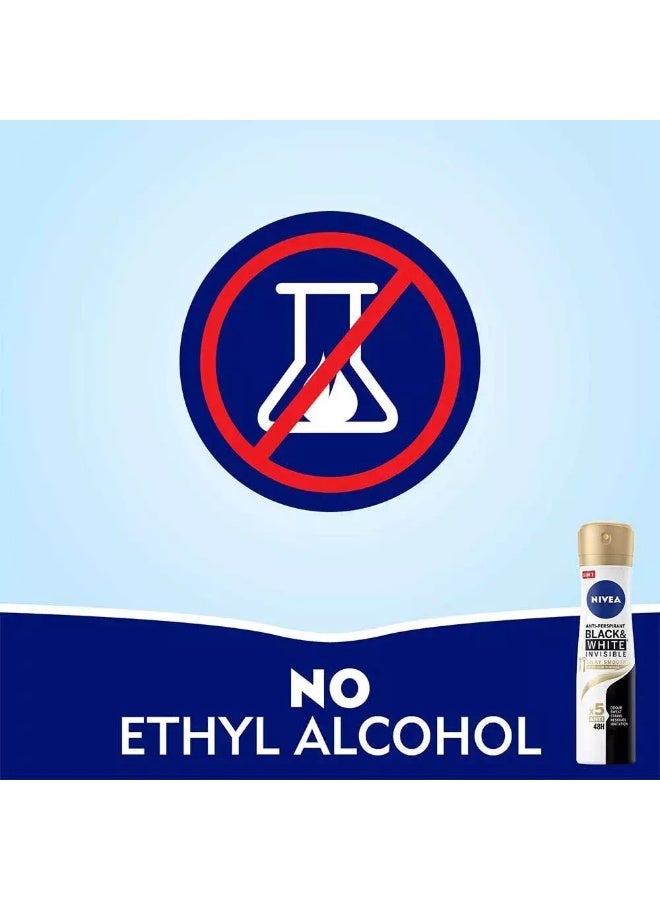 NIVEA Black and White Invisible Silky Smooth Deo Spray, Antiperspirant for Women, Spray 150ml - Image 4
