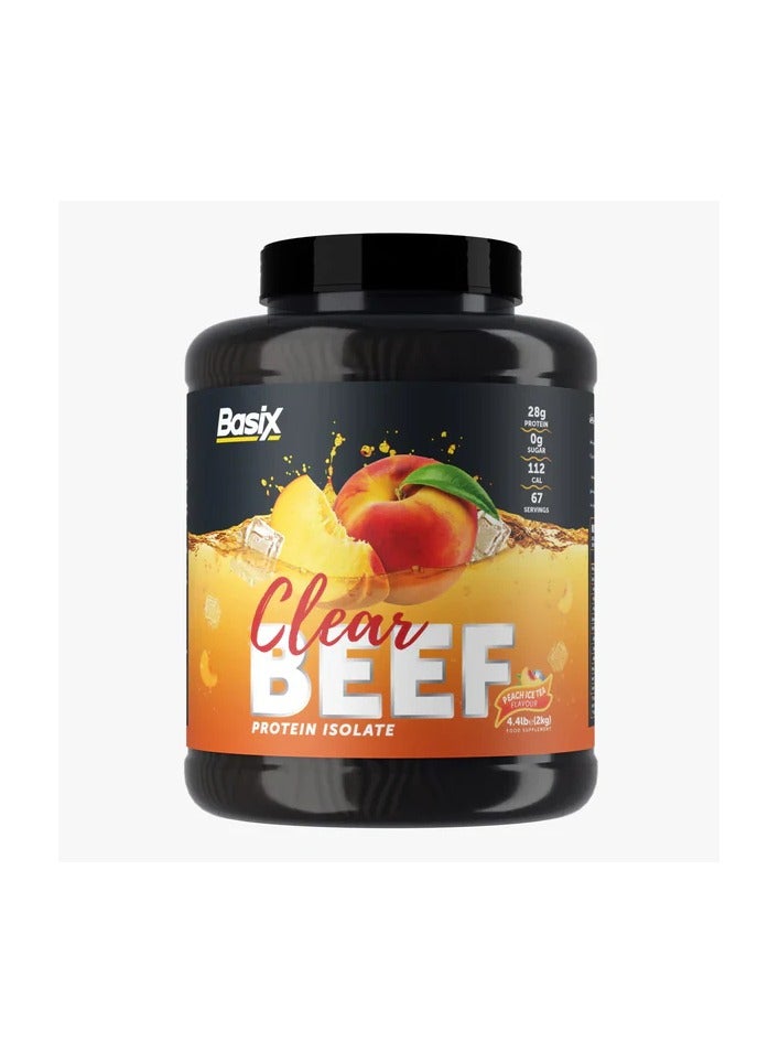 Basix Beef Protein Isolate Peach Ice Tea 4.4 LB + Free Basix Pure Creatine 300 Grams + Free Water Bottle - Image 2