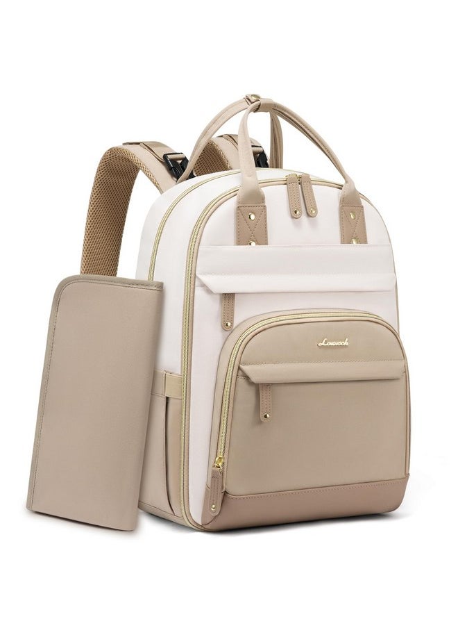 Lovevook LOVEVOOK Diaper Bag Backpack, Baby Bag with Changing Pad, Large Diaper Backpack Boy Girl, Waterproof Baby Registry Bag for Mom Dad with Stroller Buckles, Beige-khaki  - Image 1