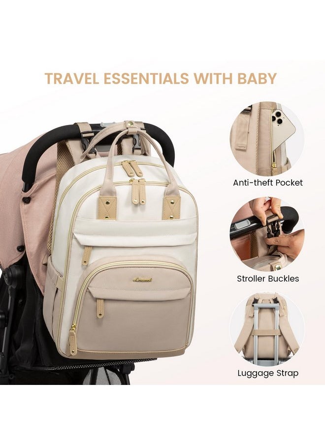 Lovevook LOVEVOOK Diaper Bag Backpack, Baby Bag with Changing Pad, Large Diaper Backpack Boy Girl, Waterproof Baby Registry Bag for Mom Dad with Stroller Buckles, Beige-khaki  - Image 4