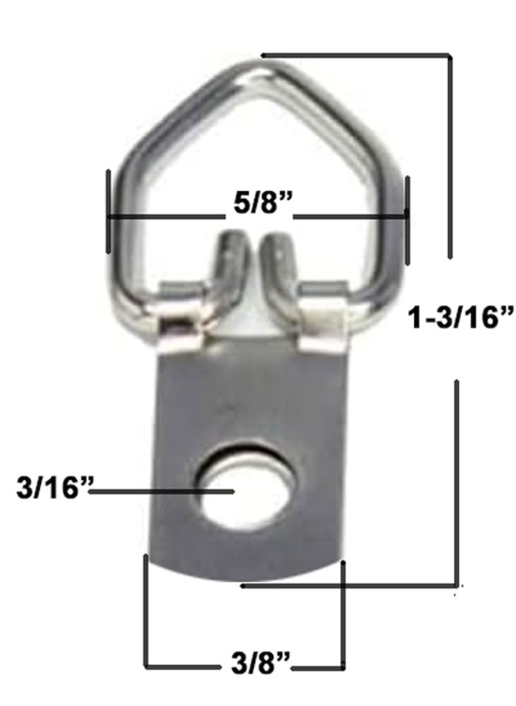 888 Corp 1 Hole Heavy Duty D Ring Picture Hanger with Screws - Pro Quality (20) - Image 2