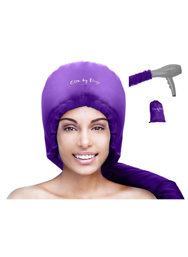 Glow By Daye Bonnet Hood Hair Dryer Attachment, At Home Hair Dryer Hood For Hand Held Hair Dryer, Extra-Large, Purple - Image 1