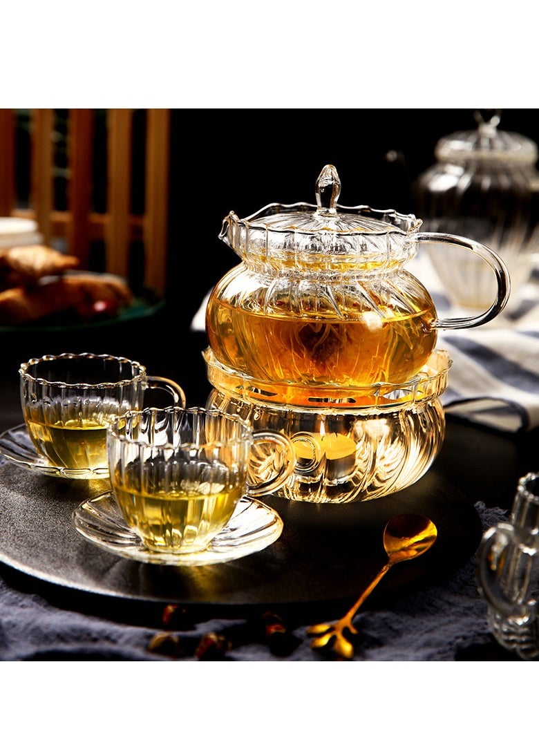 FLYROAD - Glass teapot with removable infuser filter, heat resistant Set of 1 - Image 1
