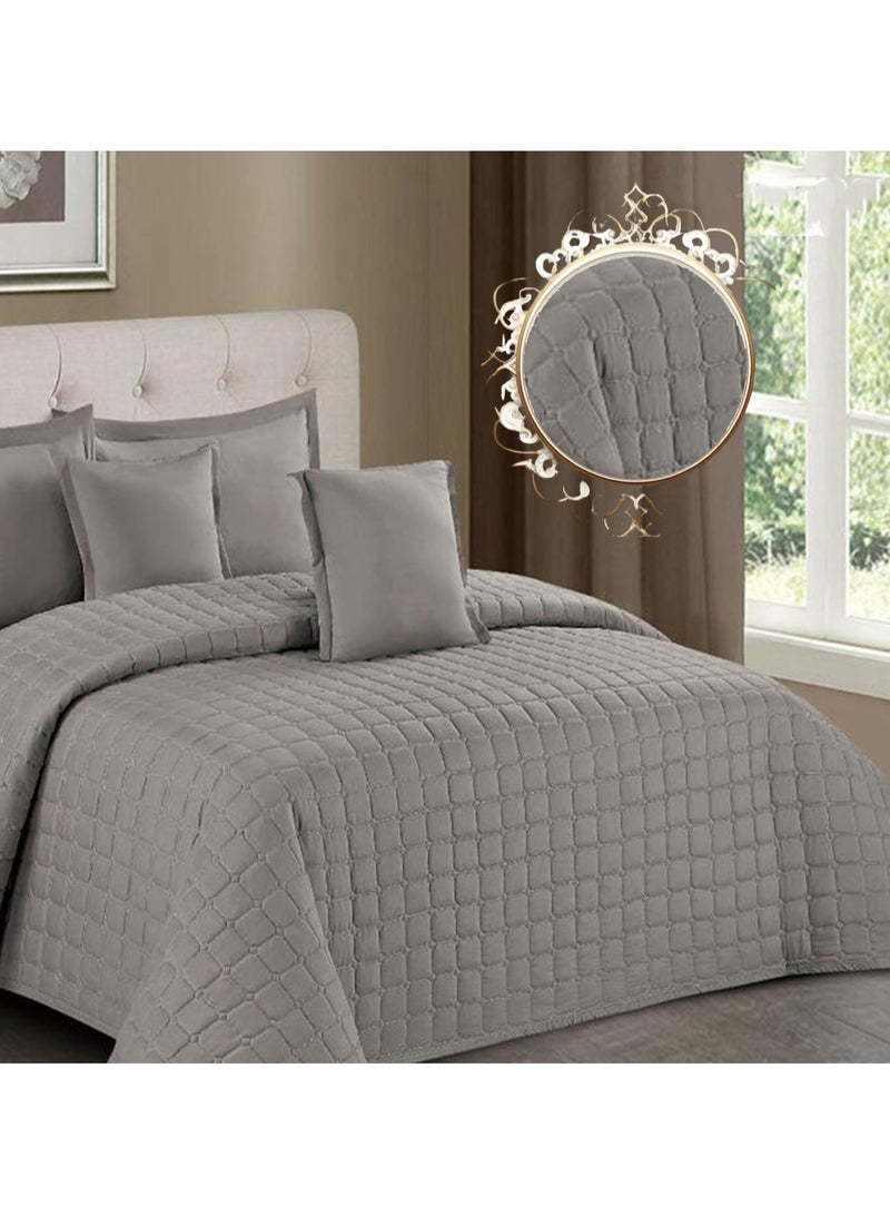 روشن طقم مفرش سرير نفر ونص 4 قطع – لحاف 170×230 سم مع شرشف سرير 120×200+30 سم بتصميم أنيق يمنح غرفتك لمسة فاخرة - Image 3