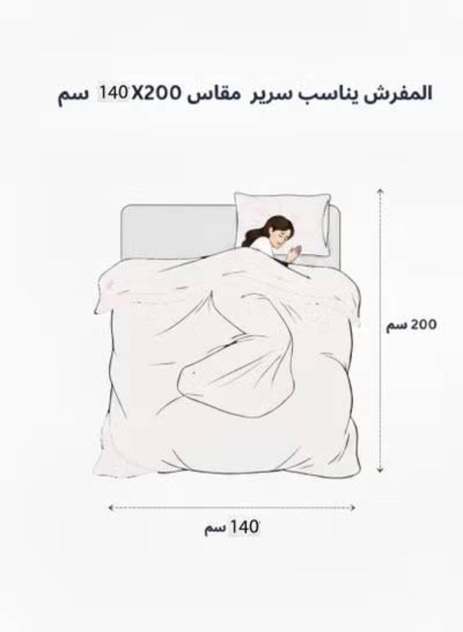روشن طقم مفرش سرير نفر ونص 4 قطع – لحاف 170×230 سم مع شرشف سرير 140×200+30 سم بتصميم أنيق يمنح غرفتك لمسة فاخرة - Image 5