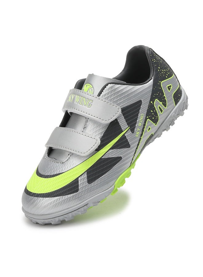 SKY WING Boys And Girls Soccer Cleats IC Or IN Sole Hook And Loop Soccer Shoes For Unisex Kid Indoor Outdoor Hook & Loop Football Shoes Suitable Little Kid And Big Kid - Image 1