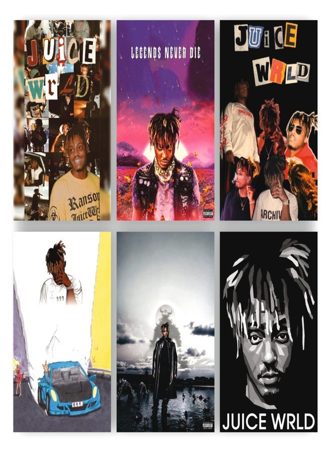 POSTER WALLAH ملصق POSTER WALLAH Juice Wrld للجدران في المنزل أو المكتب أو غرفة الطالب | ملصق جمالي | ديكور جداري (12×8 بوصة) مجموعة من 6 قطع - Image 1