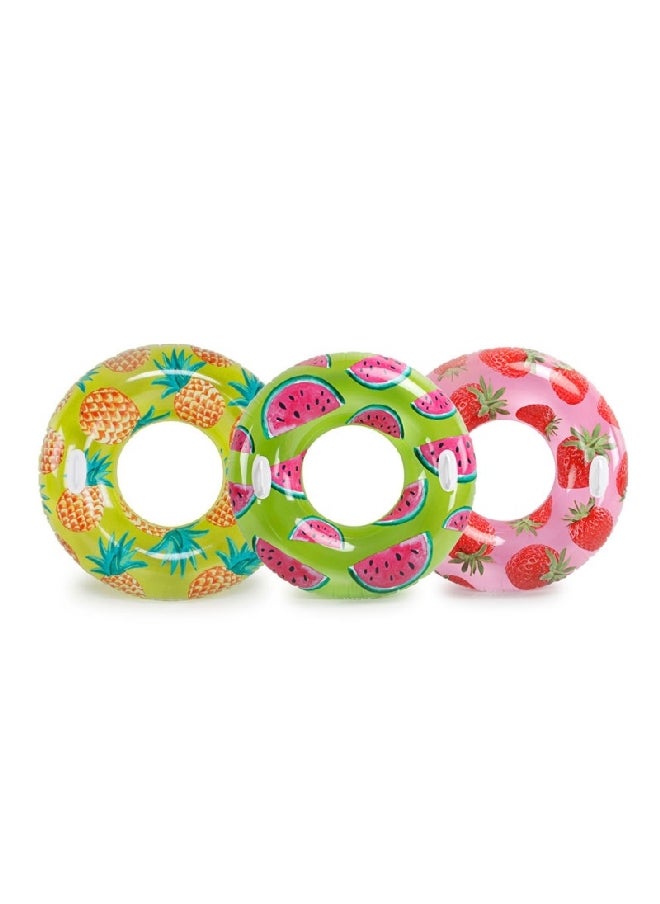 INTEX Assorted Design Inflatable Tropical Fruit Tubes Multicolor 107 cm INT56261  - Image 1