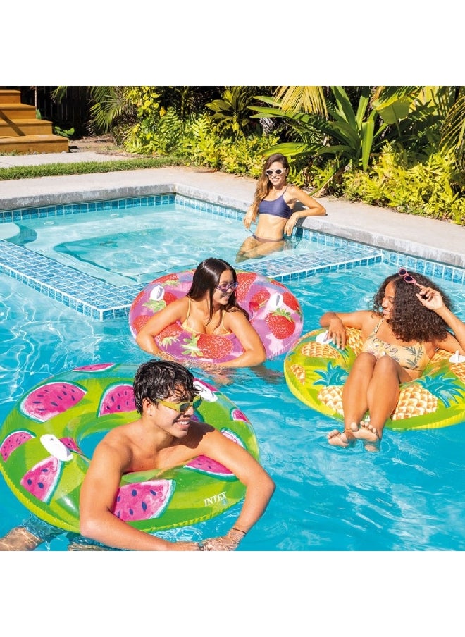 INTEX Assorted Design Inflatable Tropical Fruit Tubes Multicolor 107 cm INT56261  - Image 2