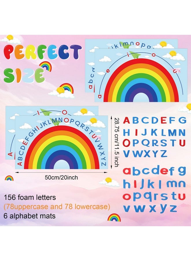 Geyee Double Sided Rainbow Play Alphabet Arch Mats Colorful Foam Letters ABC Educational Alphabet for Alphabet Recognition Activity Baby Toddlers Kids (6 Pcs) - Image 2