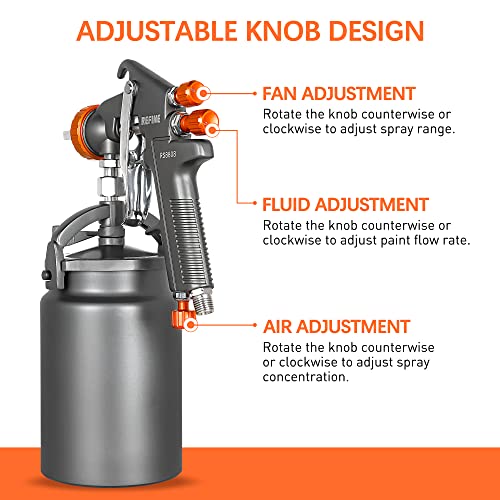 REFINE Spray Gun, Siphon Air Spray Gun, 1.8mm Nozzle, 1000CC Aluminum Cup, Special Process, Easy to Clean, Paint Gun, Automotive Paint Spray Gun, Paint Sprayer for Car, Furniture, House Painting, DIY. - Image 4