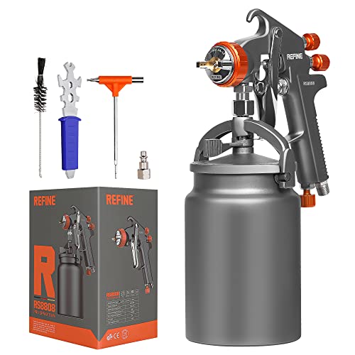 REFINE Spray Gun, Siphon Air Spray Gun, 1.8mm Nozzle, 1000CC Aluminum Cup, Special Process, Easy to Clean, Paint Gun, Automotive Paint Spray Gun, Paint Sprayer for Car, Furniture, House Painting, DIY. - Image 1