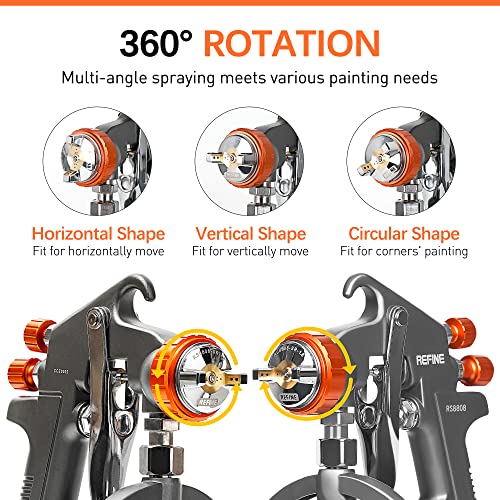 REFINE Spray Gun, Siphon Air Spray Gun, 1.8mm Nozzle, 1000CC Aluminum Cup, Special Process, Easy to Clean, Paint Gun, Automotive Paint Spray Gun, Paint Sprayer for Car, Furniture, House Painting, DIY. - Image 3