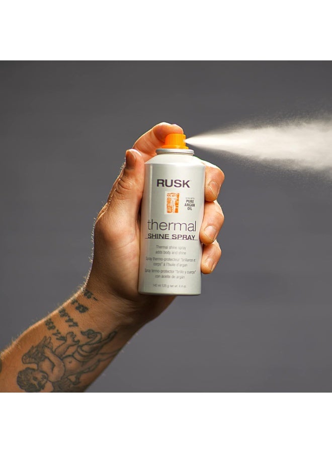 Rusk بخاخ اللمعان الحراري من RUSK، زيت الأركان النقي، يقضي على التجاعيد ويحافظ على اللمعان، شعر ناعم وسلس، 4.4 أونصة - Image 3