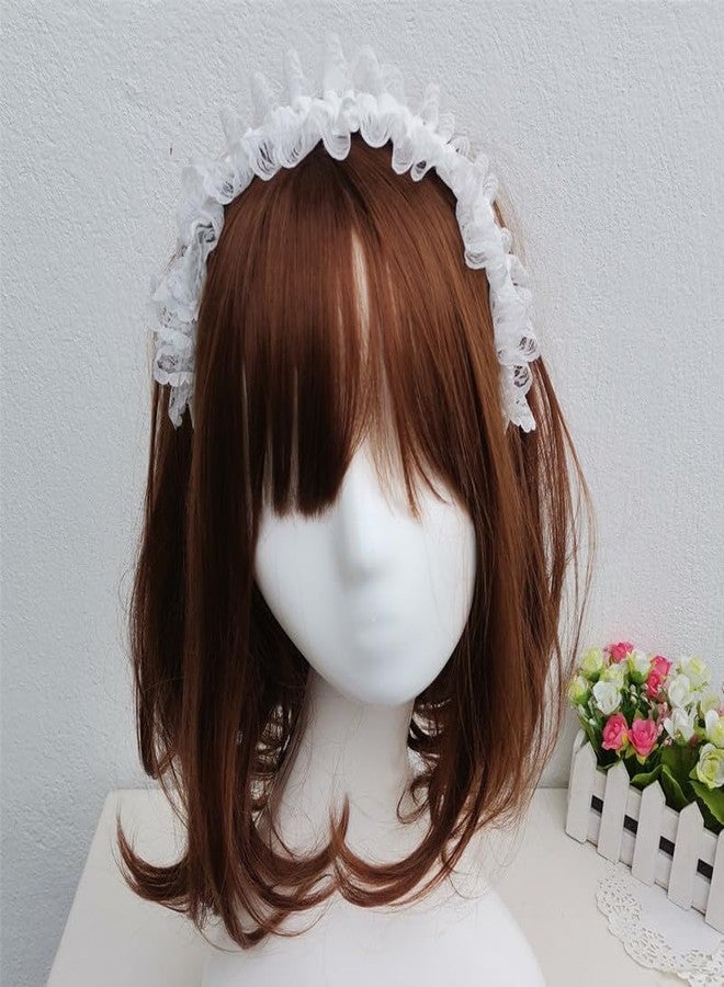 Furimuk Lolita White Lace Headband Headdress Gothic Vintage Cosplay Hair Accessories for Tea Party Princess - Image 5