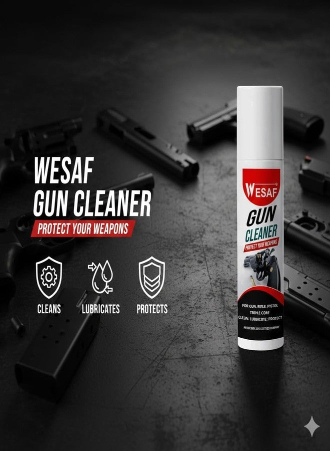WESAF بخاخ تنظيف الأسلحة من ويساف 150 مل | بخاخ تنظيف الأسلحة 3 في 1: تنظيف، تشحيم، حماية للمسدسات والبنادق، منظف للماسورة، مانع للصدأ، وتشحيم المعادن (الدرجة 4441) - Image 4