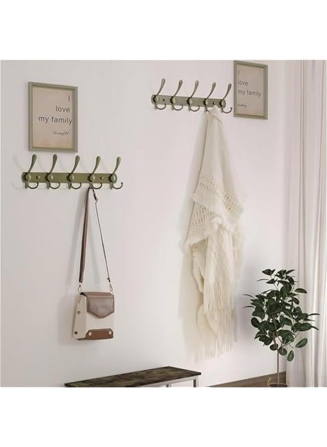 Wall Mounted Coat Rack - 5 Tri Hooks, Heavy Duty, Stainless Steel, Metal Coat Hook Rail for Coat Hat Towel Purse Robes Mudroom Bathroom Entryway, Bronze, 2 Packs (46-05) - Image 5