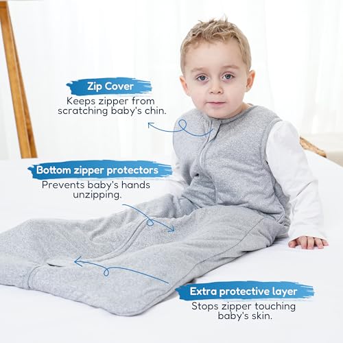 TotAha Toddler Sleep Sack 1.0 TOG for 2T-3T-4T, Soft Wearable Blanket Baby Sleep Bag with 2-Way Safe Zippers,Fluffy Extra Large Sleeping Sacks, Grey - Image 3