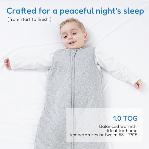 TotAha Toddler Sleep Sack 1.0 TOG for 2T-3T-4T, Soft Wearable Blanket Baby Sleep Bag with 2-Way Safe Zippers,Fluffy Extra Large Sleeping Sacks, Grey - Image 2