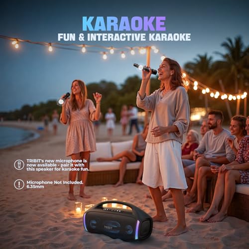 Tribit Bluetooth Speaker StormBox Blast 2, 200W Portable Wireless Speaker with Subwoofer, XBass, LED Light, Bluetooth 5.4, IP67 Waterproof, Custom EQ, 30H Playtime, TWS Pairing for Party/Outdoor - Image 3