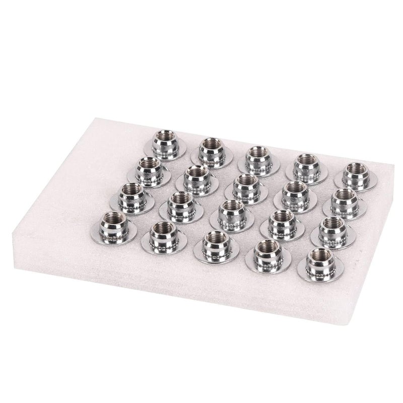 مجموعة من 20 صامولة عجلة كروم M12x1.5 لمقعد مغناطيسي عجلة لكزس سايون تويوتا كامري مع غسالة - Image 2