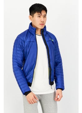 adidas Originals Men Sportswear Fit Brand Logo Long Sleeve Jacket, Blue  - Image 1