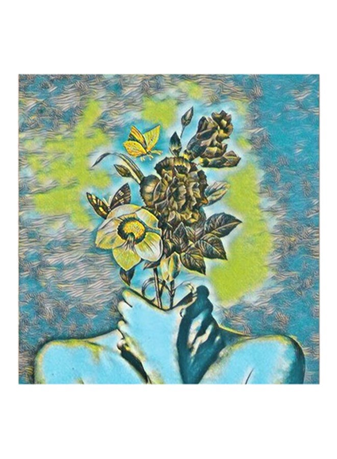 RYN Woman Flowers Head MDF Wall Art Multicolour - Image 2
