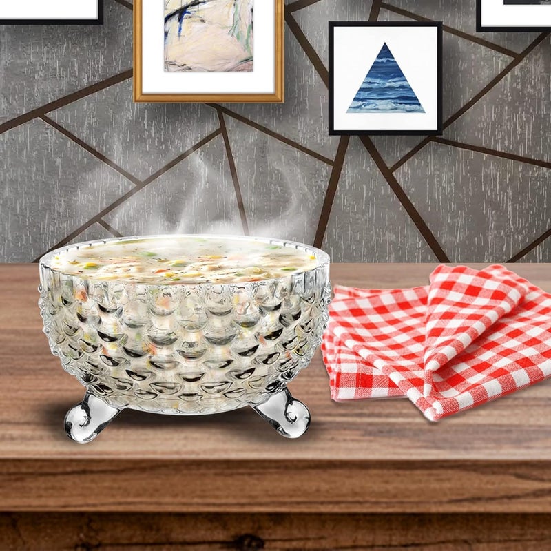 LVOOK Glass Bowls Set Round Decorative Bowl Fruit Punch Set Crystal Glass Capacity 150ML Pack of 6 Trifle Set Dessert Ice Cream Bowls Crystal Effect Glass Trifle Glasses Serving Bowls - Image 4