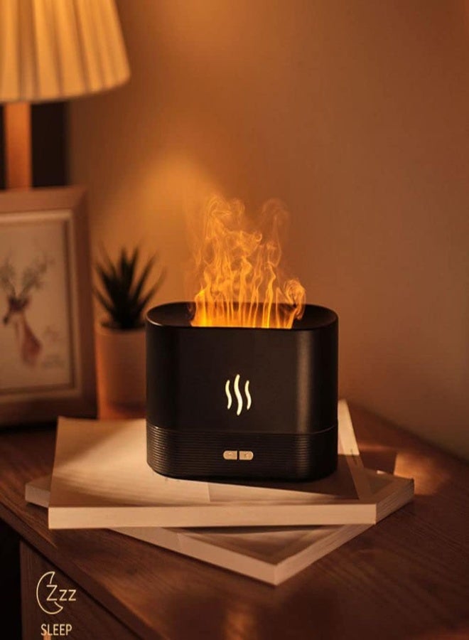AKDC Cihely Essential Oil Diffuser With Flame Light, 180Ml Aromatherapy Mist Humidifier, Quiet Aroma Air Diffusers With Auto Shut-Off Protection(Black) - Image 3
