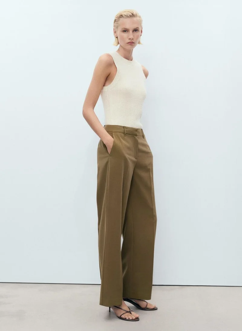 MANGO Straight mid-rise trousers