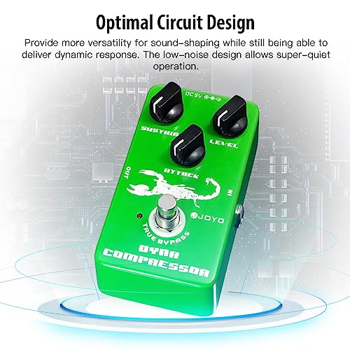 JOYO Dyna Compressor, JF-10 Model for Electric Guitar & Bass, Classic Ross Re-creation, Low Noise, True Bypass - Image 3