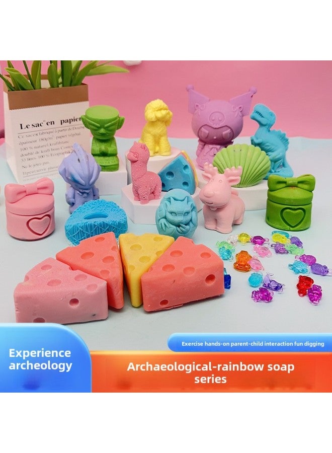 Children's Archaeological Digging Treasure Toys Animal Soap Scraping Soap Blind Box Gem Digging And Digging Music Wholesale-color:Connotation Culomi Figure Random 1 Ring 1 Acrylic Diamond 2 Little Rabbit 1 Fruit Shape 2 Ocean Life Random 3 - Image 2