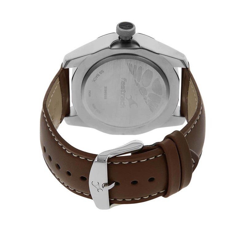 fastrack Men Silver Dial Leather Strap Analog Watch Modern Premium Style Confident Everyday Elegance 3099SL01 - Image 4