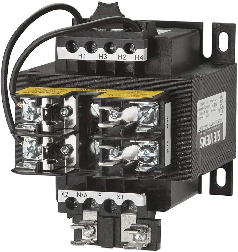 SIEMENS Siemens MT0150A Industrial Power Transformer Domestic 240 X 480 230 X 460 220 X 440 Primary Volts 5060Hz 120115110 Secondary Volts 150VA Rating  Black 