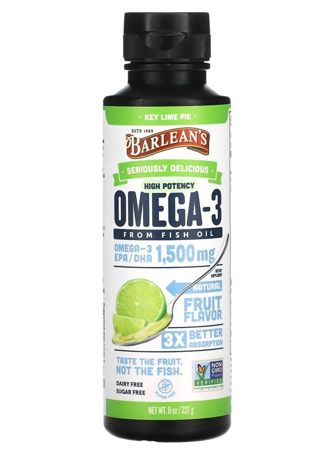 BARLEAN'S Seriously Delicious Omega-3 from Fish Oil Key Lime Pie 1500 mg 8 oz (227 g)