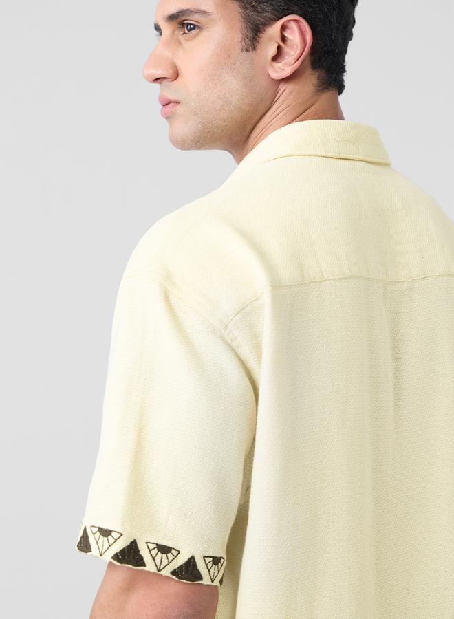 ذا سوليد ستور قميص واسع بنقشة بارزة - Image 5