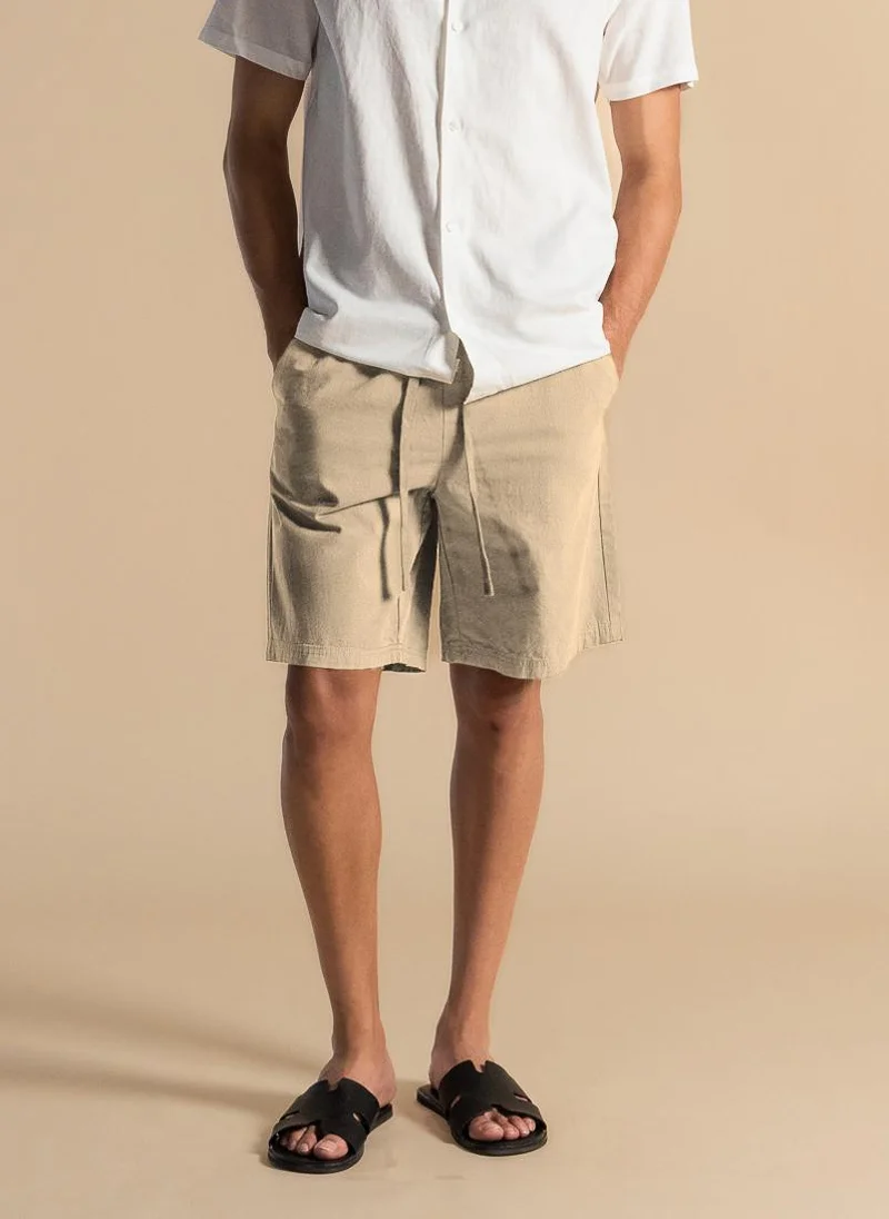 SHAPES COTTON JOGGER-WAIST SHORTS