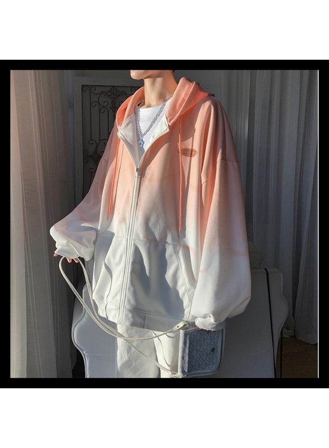 NIBEMINENT Gradient Hooded Jacket Plus Size WinterGradient Pink Gradient Pink