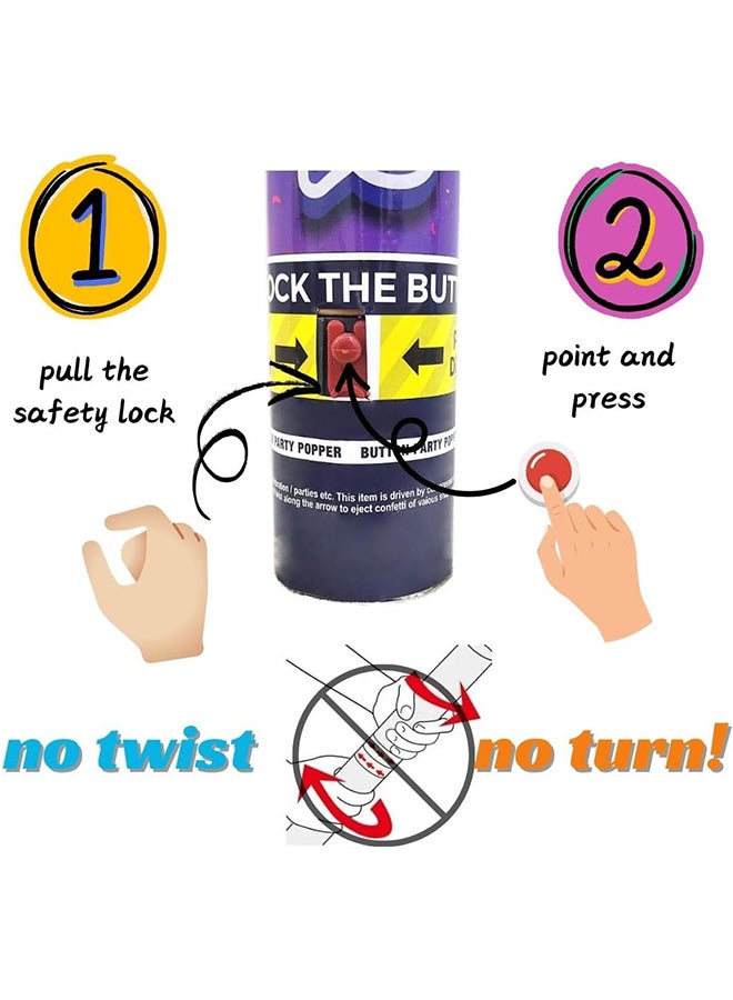 40 CM - Press Button Party Poppers Confetti - No Twist No Turn - Add Fun and Excitement to Your Celebrations Wedding, Parties, Graduation!  - Image 2